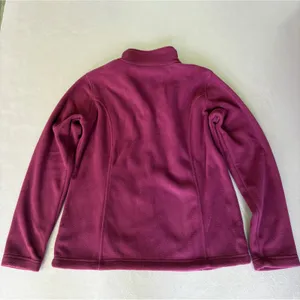 Bass Pro Shops Fleece Jacket Full‎ Zip Pockets Burgundy Plum Medium thumbnail 2