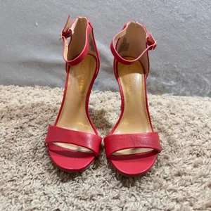 934 | LC Lauren Conrad‎ Ankle Strap Stiletto Heel Sandal Red Womens 5 thumbnail 4