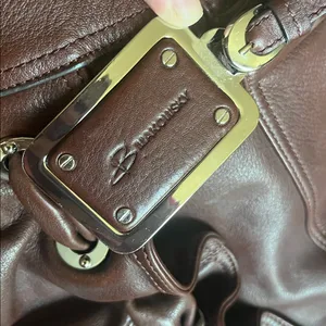 B. Makowsky Chocolate Brown Leather Shoulder Satchel thumbnail 2