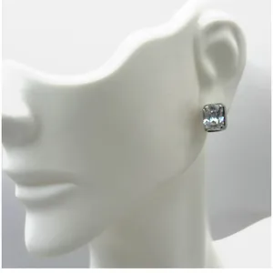 Sterling Silver & CZ Stud Earrings Silver thumbnail 2