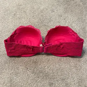 Aerie Hot Pink Lace Push Up Strapless Bra Size 34 C thumbnail 2