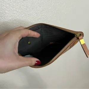 Madewell The Medium Leather Pouch Clutch Wristlet: Rainbow Striped Edition thumbnail 5