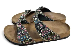 Birkenstock Birkis Double Strap Floral Sandal Size 9 Made In Germany thumbnail 5