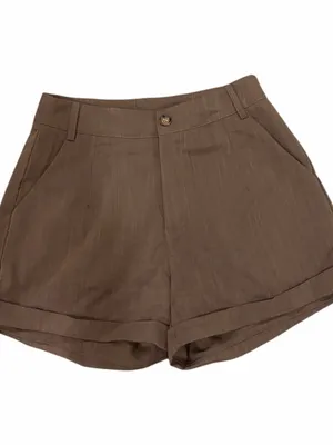 SHEIN PETITE Slant Pocket Button Front Shorts ,Petite Women thumbnail 5