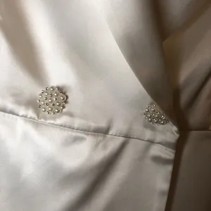 NWOT Lulus Regal Aura White Satin Long Sleeve Blazer Romper Size S thumbnail 7