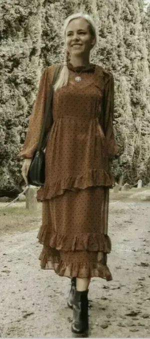 ZARA Polka Dot Dress With Ruffles Size XS thumbnail 4