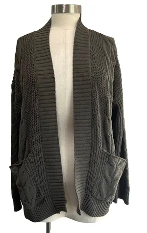 American Eagle Chenille Cable Knit Cardigan Sweater Grandpa Pockets Sz XS‎ thumbnail 1