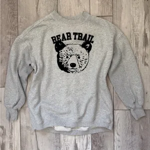 Aerie Bear Trail Gorpcore Gray Get Away Oversized Crewneck Sweatshirt size xxs thumbnail 4