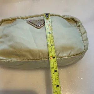 Prada Olive Nylon Triangular Logo Pouch thumbnail 6