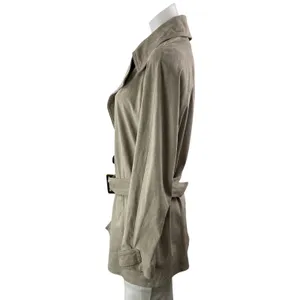 Zara Beige Long Sleeves Buckle Belt Double Breasted Trench Coat Jackets Size M thumbnail 2