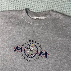 Vintage Disney Mickey & Co Sweatshirt Womens Large Gray Embroidered 90s Y2K Golf thumbnail 1