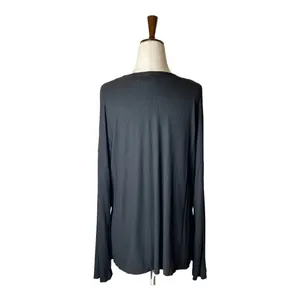 Lulus Mercurio Black Loose Ribbed‎ Drop Shoulder Long Sleeve Top Size S thumbnail 4