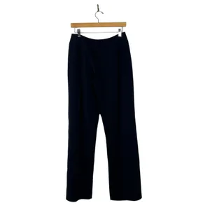 White House Black Market Wide Leg Trousers Solid Black Professional Stretch Sz 6 thumbnail 3