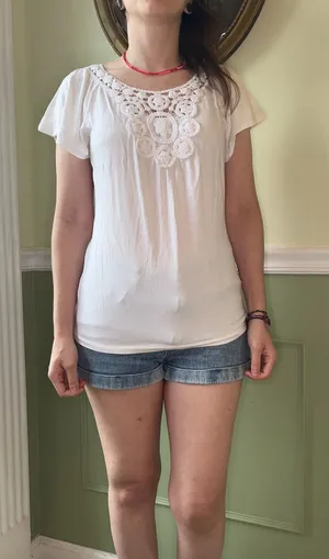 Dress Barn Y2K white crochet top thumbnail 1
