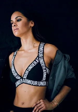 Under Armour Black Logo-Trim Sports Bralette thumbnail 1