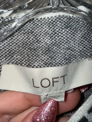 LOFT Women's Size M Leopard Print Mock Neck Cotton Sweater thumbnail 4