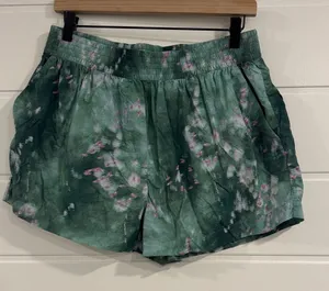 Sweaty Betty Green and Pink Tie-Dye Athletic Shorts thumbnail 1