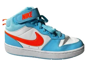 Nike Court Borough Mid 2 GS Blue White Orange High Top Sneakers Youth 4.5Y thumbnail 1