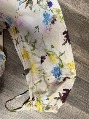 Zara Floral Long Sleeve Blouse Size L Boho Lightweight Top thumbnail 9