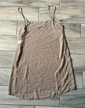 Tan Spaghetti Strap slip Dress Size 10 thumbnail 1