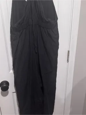 World Market Black Wide Leg Jumpsuit Sleeveless Racer Back Size Medium thumbnail 4