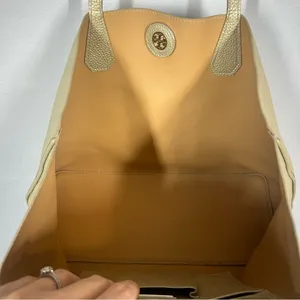 Tory Burch | NWOT Metallic Perry Leather Tote Golden Large Purse Shoulder Bag thumbnail 11