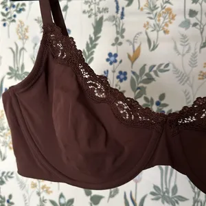 SKIMS FITS EVERYBODY LACE UNDERWIRE BRA COCOA 44D brown‎ NWT thumbnail 7