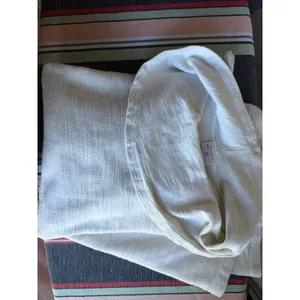 CMC Color Me By Cotton White Textured Cowl Neck Tunic Top Medium USA Made thumbnail 7