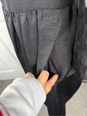 Eliza J Size 8 Black Polka Dot Mesh Fit & Flare Cocktail Dress thumbnail 6
