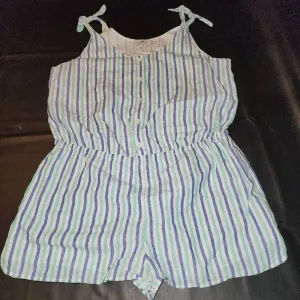 Vineyard Vines Womens Hope Bay‎ Striped Button Front Short Romper Large thumbnail 1