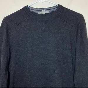 SMARTWOOL Merino Wool Blend Crewneck Pullover Sweater Black/Charcoal Gray Small thumbnail 2