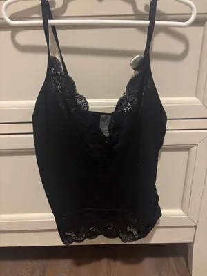 lacy tank top Black thumbnail 1