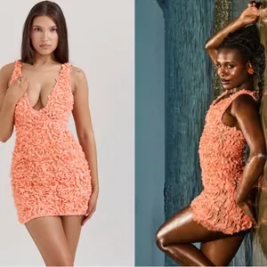 House of CB 'Faena' Sorbet Plunge Appliqué Mini Dress Size XS thumbnail 2