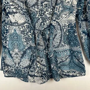 Show‎ Me Your Mumu Blue Paisley Print Bailey Back Tie Romper Long Sleeve XS thumbnail 9