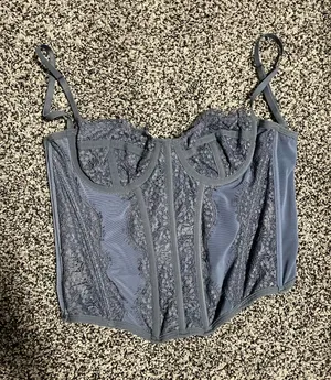 Blue Lace Corset Top Size XS thumbnail 1