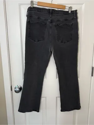 Madewell mid rise kick out jeans black plus size 32 straight leg cotton casual thumbnail 5