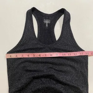 Athleta XS Black Racerback Athletic Tank Top Ruched Yoga Workout Activewear thumbnail 5