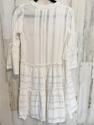 Accessorize London White Cotton Tiered Beach Dress XS NWT thumbnail 7
