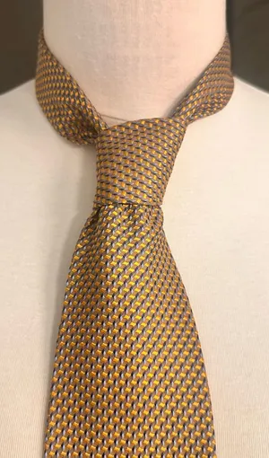 Ashton Rhodes Vintage Silk Tie Mens Gold Multicolor Geometric Necktie Office thumbnail 1