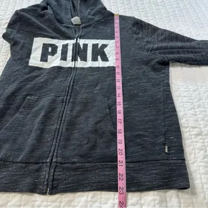 PINK Victoria's Secret Charcoal Hoodie with Logo thumbnail 4