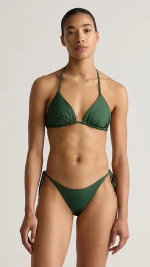 NWT Quince Italian Palm Green Italian Adjustable Side Tie Bikini Bottom Sz M thumbnail 1