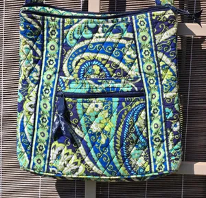 Vera Bradley Retired 2011 "Rhythm & Blues" Cross-Body Purse Large Hipster Zipper thumbnail 1