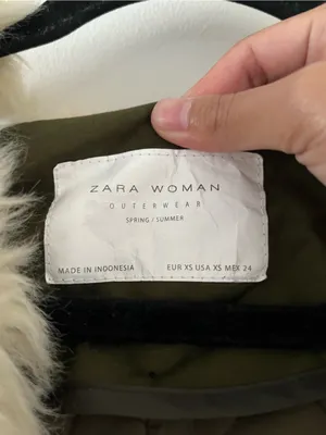 Zara Olive Green Faux Fur Hooded Parka Jacket XS Utility Military Winter Outdoor thumbnail 6
