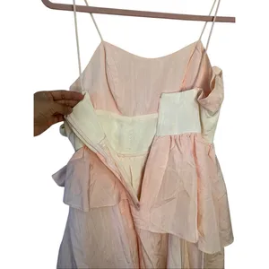 GUNNE‎ SAX By Jessica Mcclintock Pink Long Dress Size 6 Bow Asymmetrical Ruffle thumbnail 16