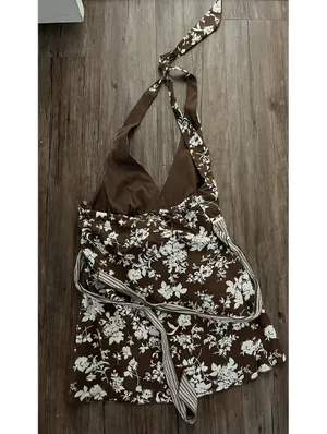 Y2K VTG Lots of Love by Speechless Brown Floral Halter Top M thumbnail 3