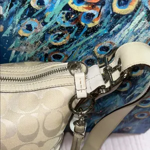 Coach Cream Signature Monogram Crossbody/ Shoulder Bag thumbnail 4