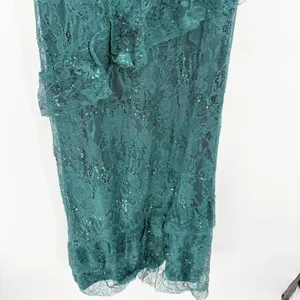 Altar'd State Womens Cambrie Sequin Lace Ruffle Romantic Glam Maxi Dress Size M‎ thumbnail 5