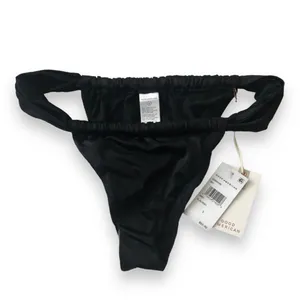 GOOD AMERICAN Shine Ruched Bikini Bottom In Black001 Size 3 (US L) NWT Reg $55 thumbnail 9