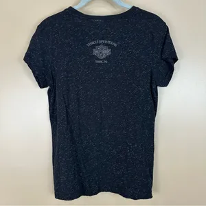 Harley Davidson Black Silver Metallic Graphic Live To Ride To Live T-Shirt Large thumbnail 6