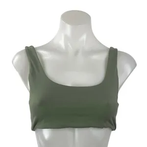 Pavoi Green Scoop Neck Yoga Gym Workout Athletic Sports Bra Crop Top Size S thumbnail 1